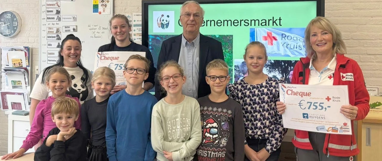 Basisschoolleerlingen halen 2.265 euro op voor Hospice Dronten, Rode Kruis en WNF